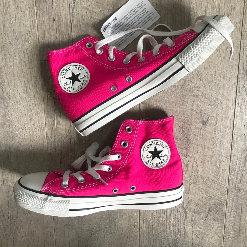 NWT Hot Pink High Top Converse All Stars